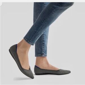 ROTHYS The Point Womens Cloud Grey Birdseye Flats Comfort Washable Sz W9.5